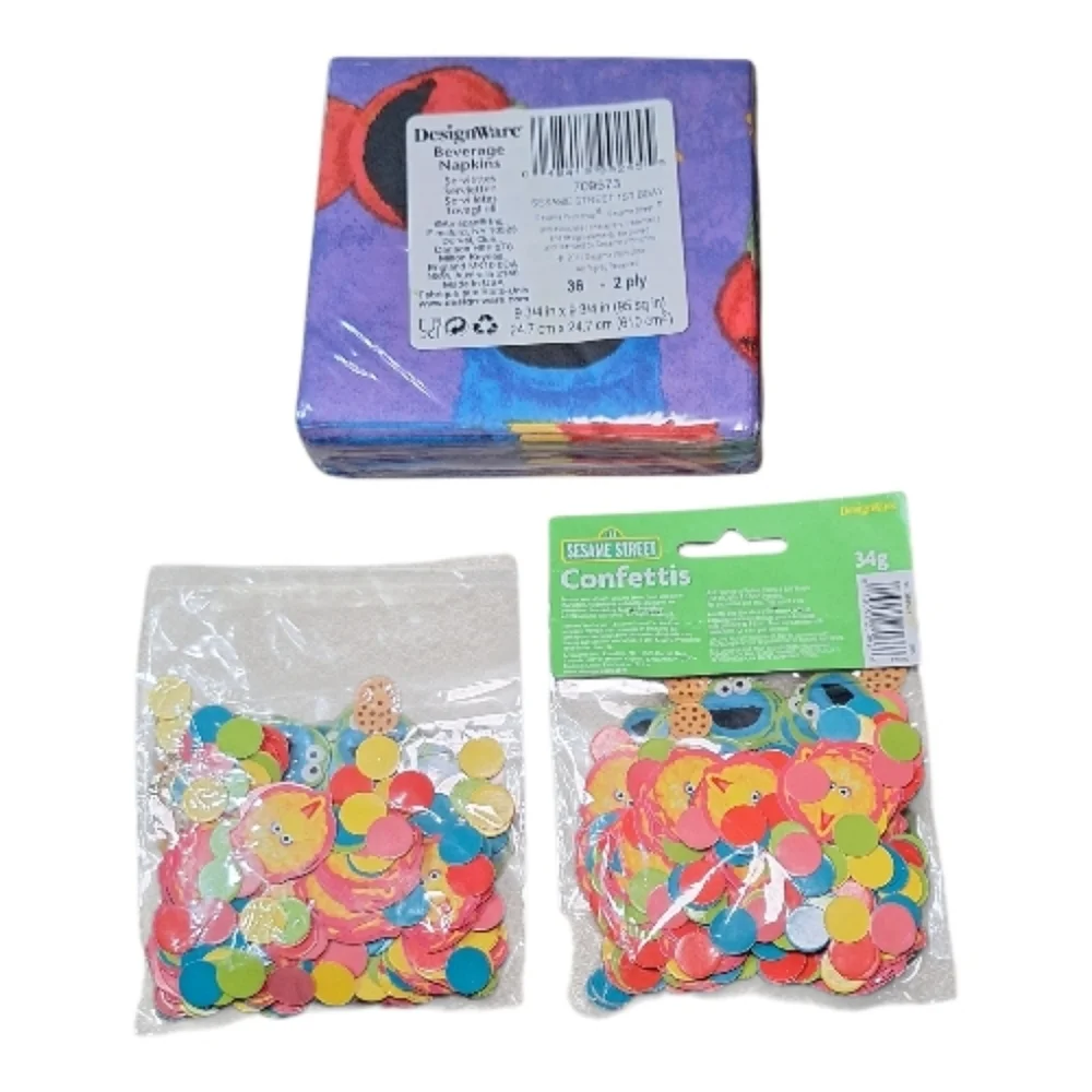 Sesame Street Colorful Napkins and Confetti Set